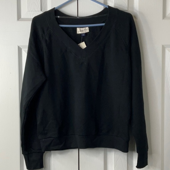 Universal Thread Womens V-Neck Black Long sleeve Sweatshirt Size S - Picture 1 of 8
